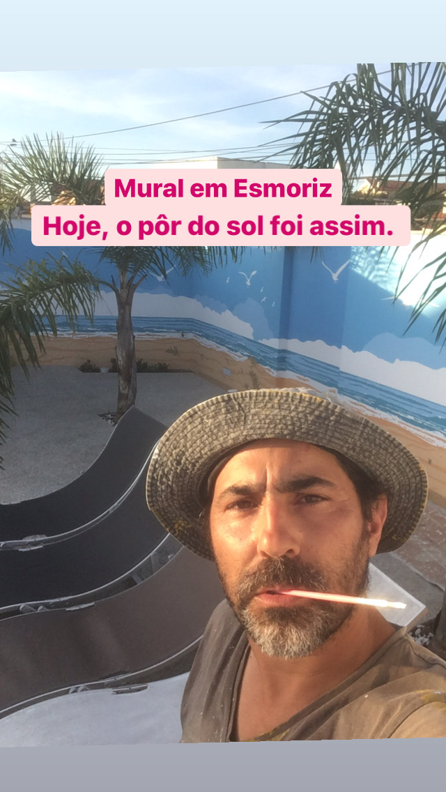 "Esmoriz Mural. Today the sunset was like this!"